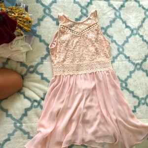 Pink dress with lace
